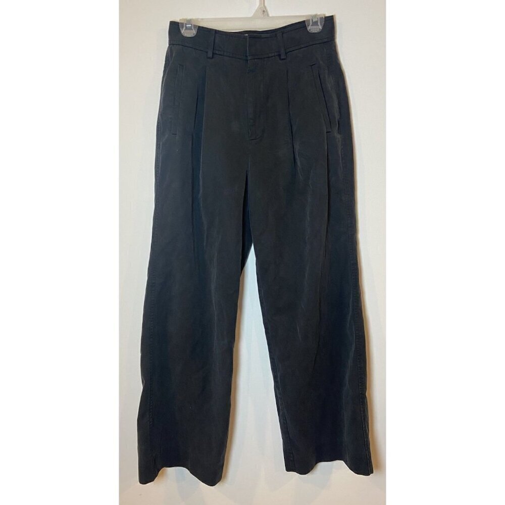 Everlane High Waist Wide Leg Pants Pleats Gray Size 4 Short 4S